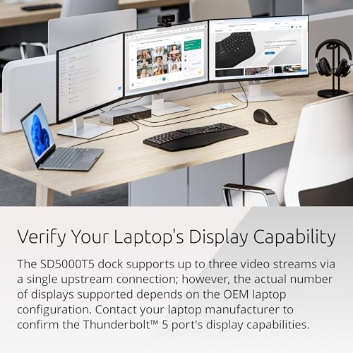 Kensington SD5000T5 Thunderbolt 5 Docking Station – Dual Display for MacBooks M1/M2/M3/M4 Pro and Max; Triple Display for Windows TB5; TB4 Compatible, 140W Power Delivery (K35201NA) - Image 3