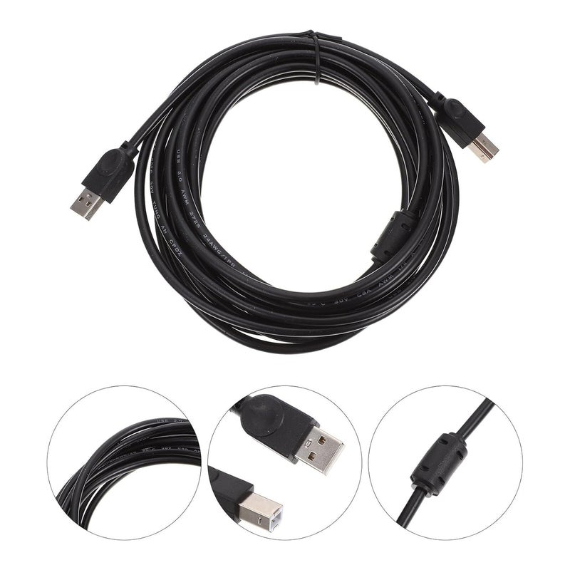 Multi-goal comprehensive design Universal Printer USB Cable Copper Core 2.0 Printing Machine Cable 5 Meters Black for Office and Home Printer Use Transparent body - Image 5