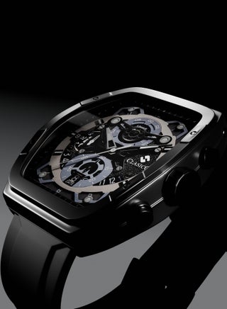 Opulent 6-Hands Chronograph Watch – Tonneau Skeleton Midnight Black Chronograph Edition with Premium Silicon Strap – Elite Y121 Calibre Movement – Waterproof Design - view 4