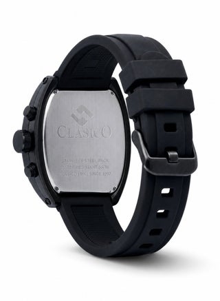 Opulent 6-Hands Chronograph Watch – Tonneau Skeleton Midnight Black Chronograph Edition with Premium Silicon Strap – Elite Y121 Calibre Movement – Waterproof Design - view 3