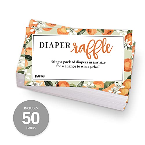 Canopy Street Little Cutie Diaper Raffle Tickets For Baby ShowerClementine Sprinkle Or Gender Reveal Party Game 50 Adorable Fruit 35 x 2 Diaper Drawing Cards - Image 5
