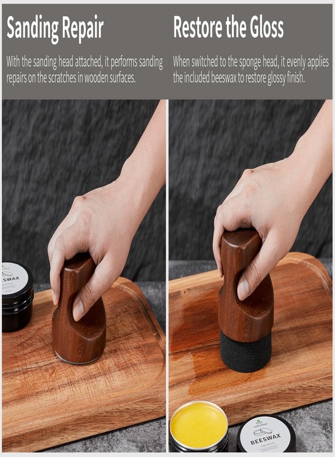 Celestree Wood Cutting Board Oil Applicator Kit with Beeswax, Great for Butcher Blocks Counter Tops and Wooden Utensils Wax, Includes Beeswax (7oz), 5 Sponge Heads and 5 Sanding Heads - Image 2