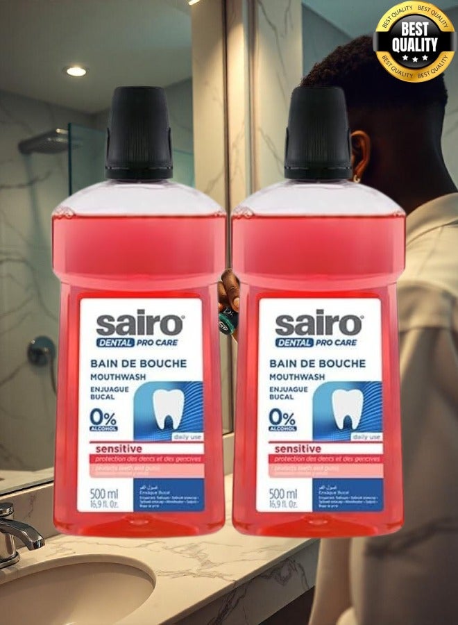 Sairo 2 Pieces Dental Pro Care Mouthwash 0% Alcohol 500ml - Image 1