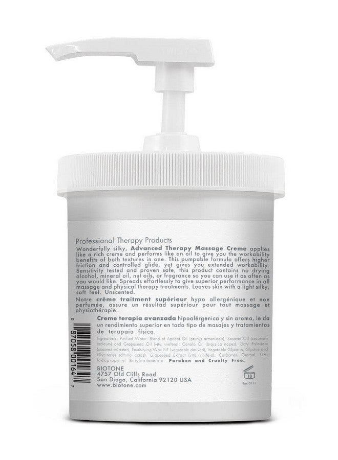 BIOTONE Advanced Therapy Massage Creme, Hypoallergenic and Fragrance-Free, Ideal Glide and Workability, Less Reapplications, Non-Greasy Finish - Image 1