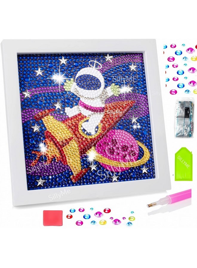 SILLYME 5D Diamond Painting Kit for Kids with Wooden Frame - Random Design | Diamond Art for Kids Ages 6-12 | DIY Painting Arts and Crafts - Diamond Dots for Kids Gifts (Random Design - 1pc) - Image 2