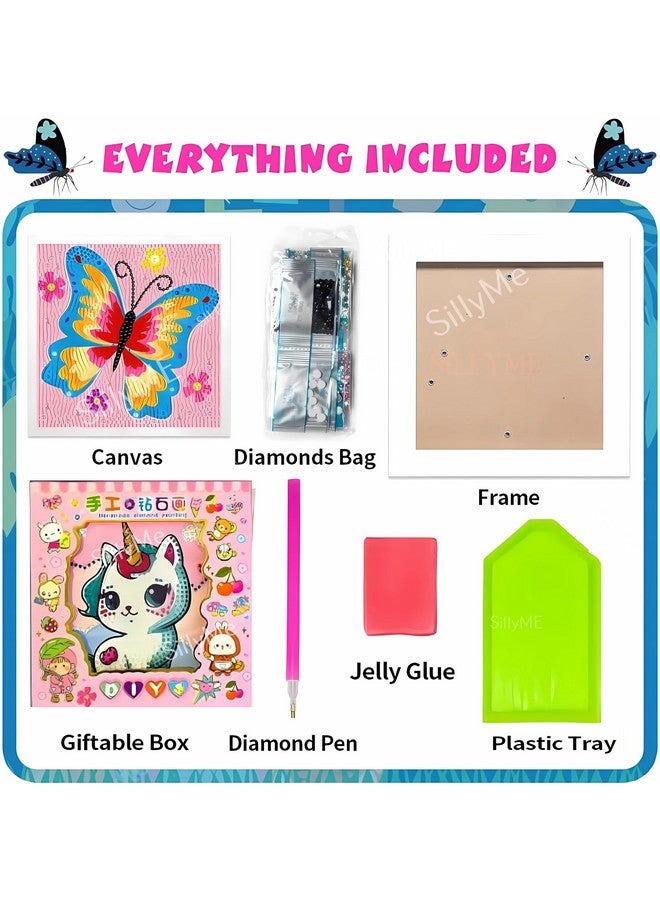 SILLYME 5D Diamond Painting Kit for Kids with Wooden Frame - Random Design | Diamond Art for Kids Ages 6-12 | DIY Painting Arts and Crafts - Diamond Dots for Kids Gifts (Random Design - 1pc) - Image 4
