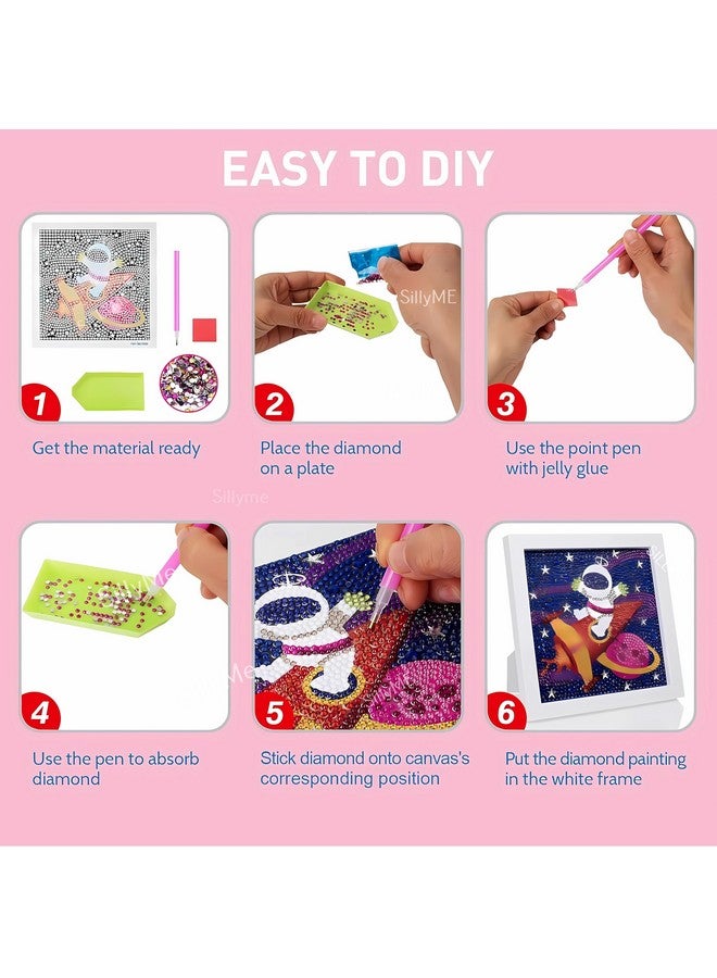 SILLYME 5D Diamond Painting Kit for Kids with Wooden Frame - Random Design | Diamond Art for Kids Ages 6-12 | DIY Painting Arts and Crafts - Diamond Dots for Kids Gifts (Random Design - 1pc) - Image 3