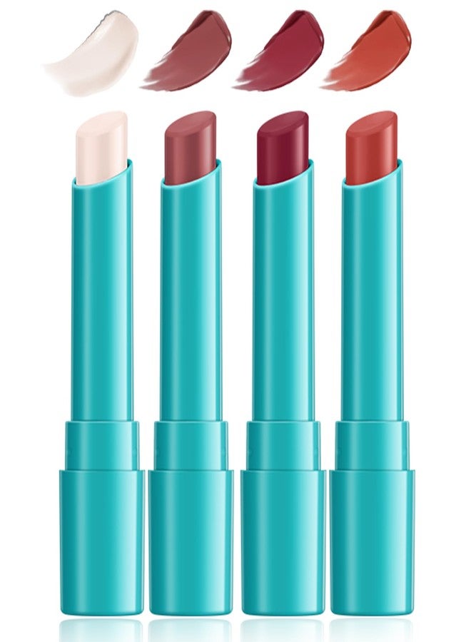 Loobexery 4 Pcs Lip Tint Hydrating, Moisturizing Tinted Lip Balm, Long-Lasting Waterproof Lip Gloss Lipstick Set, Natural Lip Moisturizer with Vitamin E, Non-Stick Cup Lip Tint Stain - Image 1