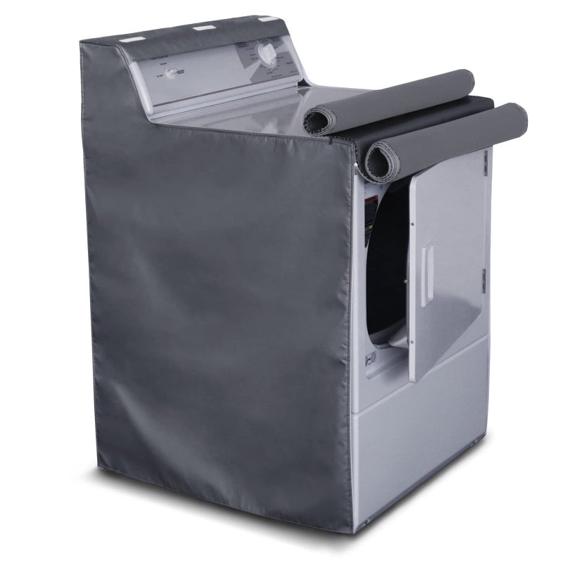 AKEfit Washing Machine CoverWaterproof Dustproof Washing Cover with ZipperFit for Outside Top or Front Load WasherDryer27W x 26D x 43HGrey - Image 2