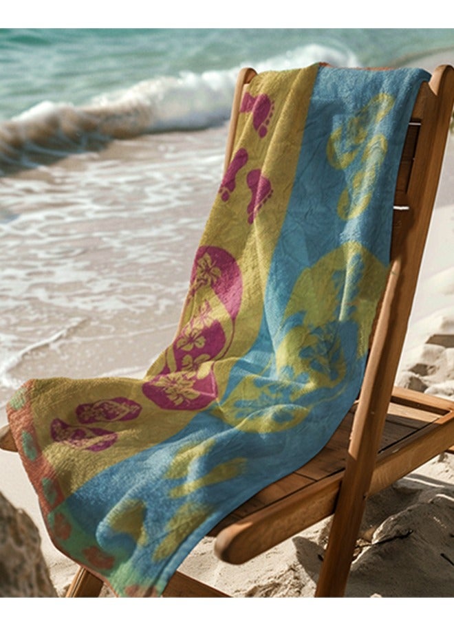 snooze Snooze Beach towel, 170*90 cm, sandy steps design  - Image 3