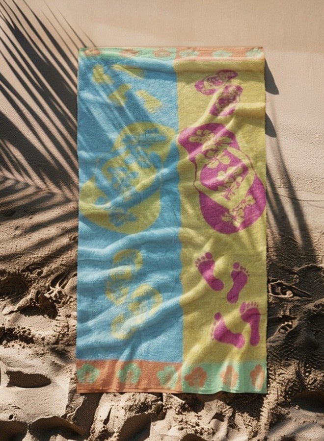 snooze Snooze Beach towel, 170*90 cm, sandy steps design  - Image 2