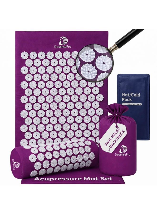 DoSensePro Acupressure Mat and Pillow Massage Set - + Gel Pack. Acupuncture Mattress for Neck and Back Pain. Relieve Sciatic, Headaches, Aches at Pressure Points. Natural Sleeping Aid - Image 1