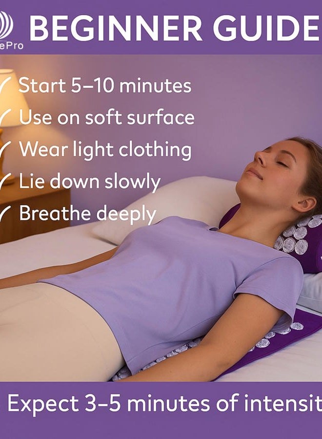 DoSensePro Acupressure Mat and Pillow Massage Set - + Gel Pack. Acupuncture Mattress for Neck and Back Pain. Relieve Sciatic, Headaches, Aches at Pressure Points. Natural Sleeping Aid - Image 3
