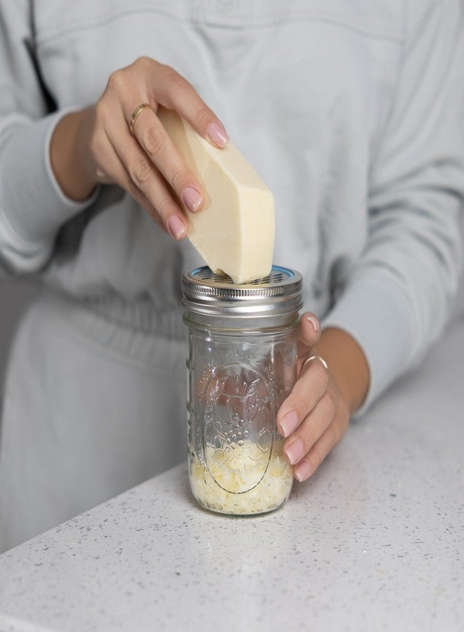 Jarware Stainless Steel Citrus Zester and Cheese Grater Lids For Wide Mouth Mason Jars - Image 5