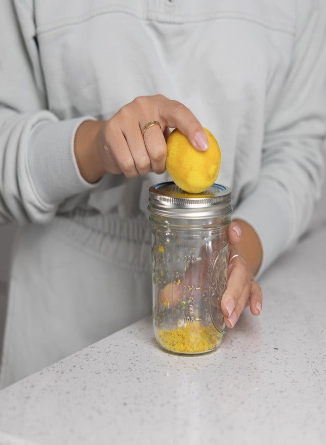 Jarware Stainless Steel Citrus Zester and Cheese Grater Lids For Wide Mouth Mason Jars - Image 3