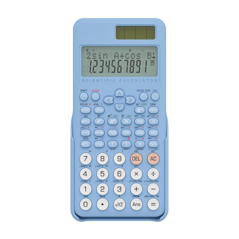 NEWYES Scientific Calculator for Students, 991 MS Science Calculator for Middle and High School Supplies Calculator with Cover (Blue) - Image 1