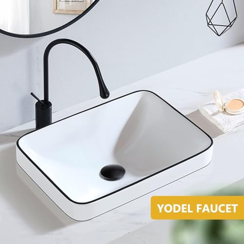 Yodel Faucet Bathroom Sink Drain Without Overflow - 1 3/4" Drain Opening - Pop Up Drain for Vessel Sink,Matte Black,Y1618W-BLK - Image 2