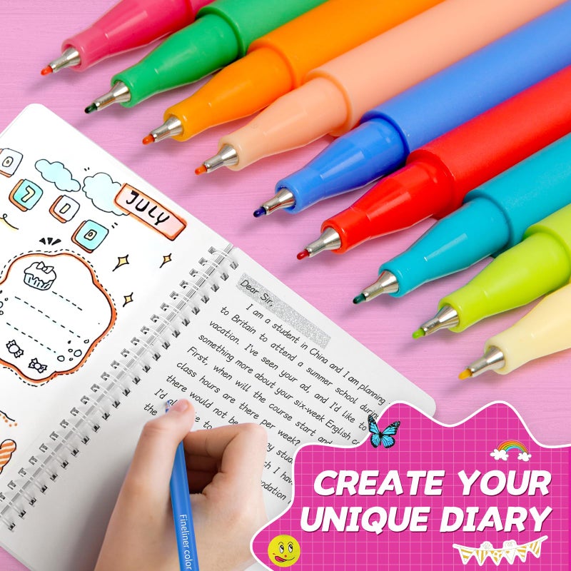 ADUSRIZ 2-Pack DIY Journal Kit for Girls, Journal Set with Stickers, Birthday Gifts for Teen Girls, Decorate Your Planner/Organizer, Journaling Arts Craft Kit, Ideal Gifts for 8-12 13 14 Year Old Girl - Image 5