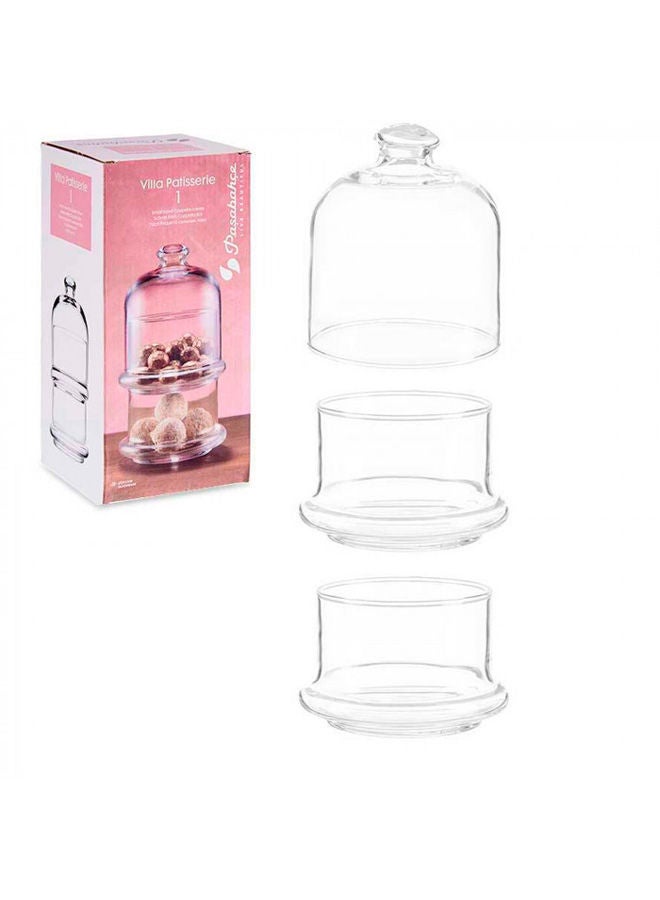 علبة حلوى بغطاء 2 طبقات شفافة 29x26 سم
