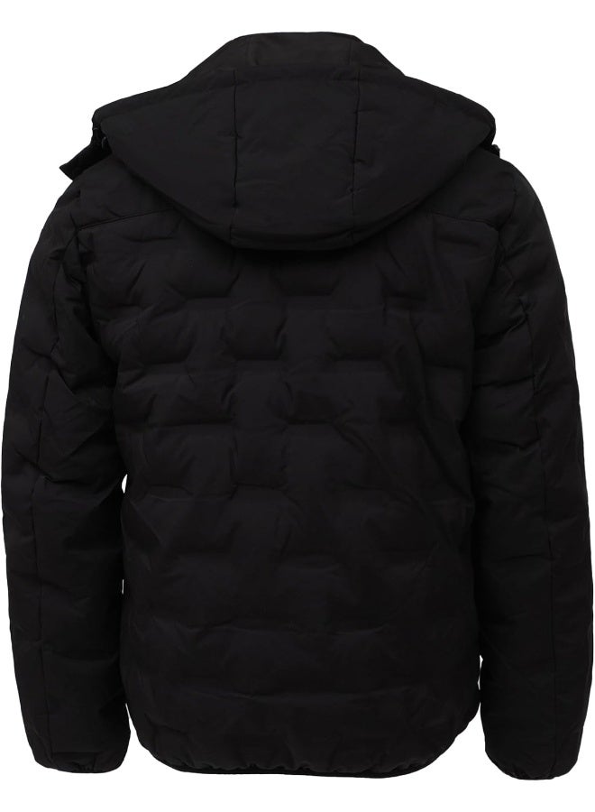 CEDRO جاكيت بافر أسود للرجال - Image 2