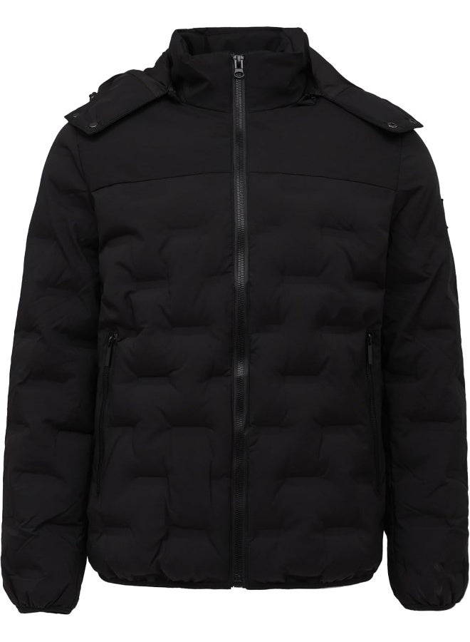 CEDRO جاكيت بافر أسود للرجال - Image 1