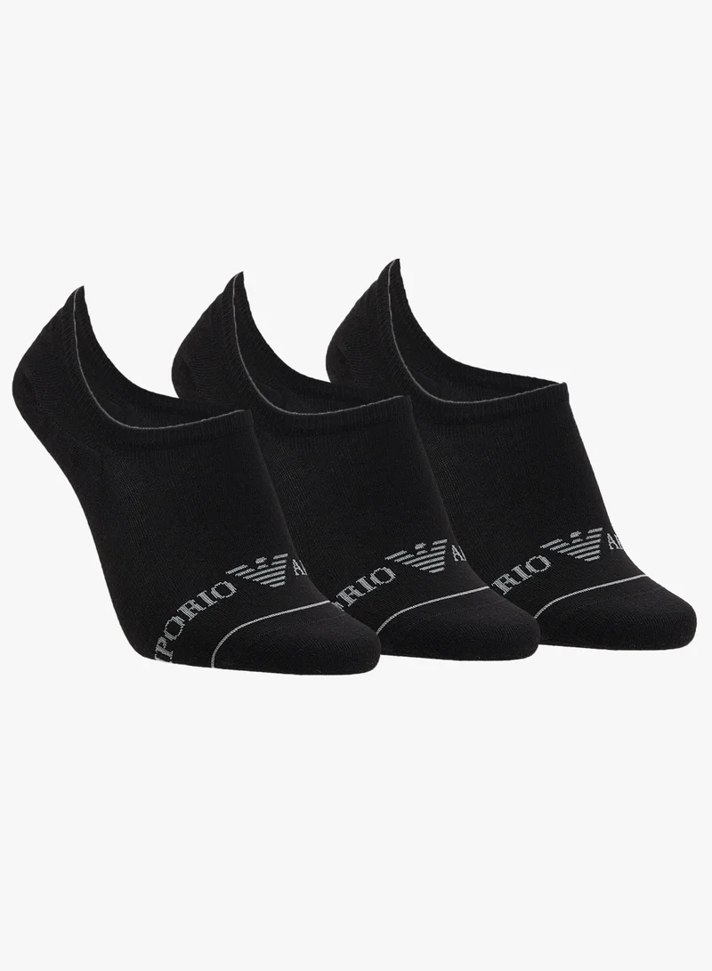 امبوريو ارماني 3 Pack Of Logo Liner Socks