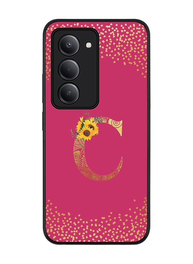 Stylizedd For Xiaomi Redmi 15 5G Case,Slim fit Camera Protection, Shockproof Thin Phone cover  - Custom Floral Monogram - C ( Deep Pink ) - Image 1