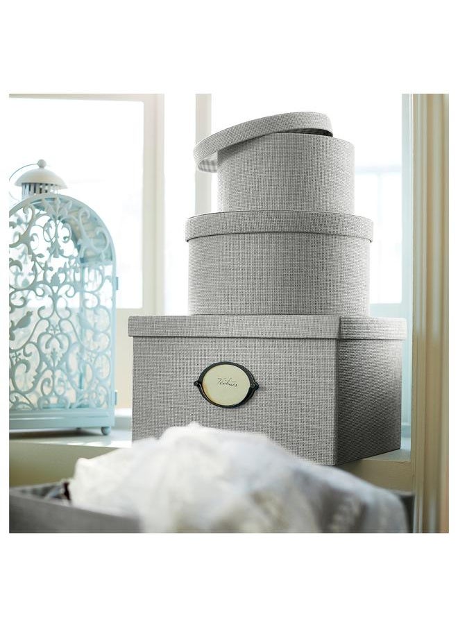 erorex Storage box with lid, grey, 25x35x20 cm  - Image 4