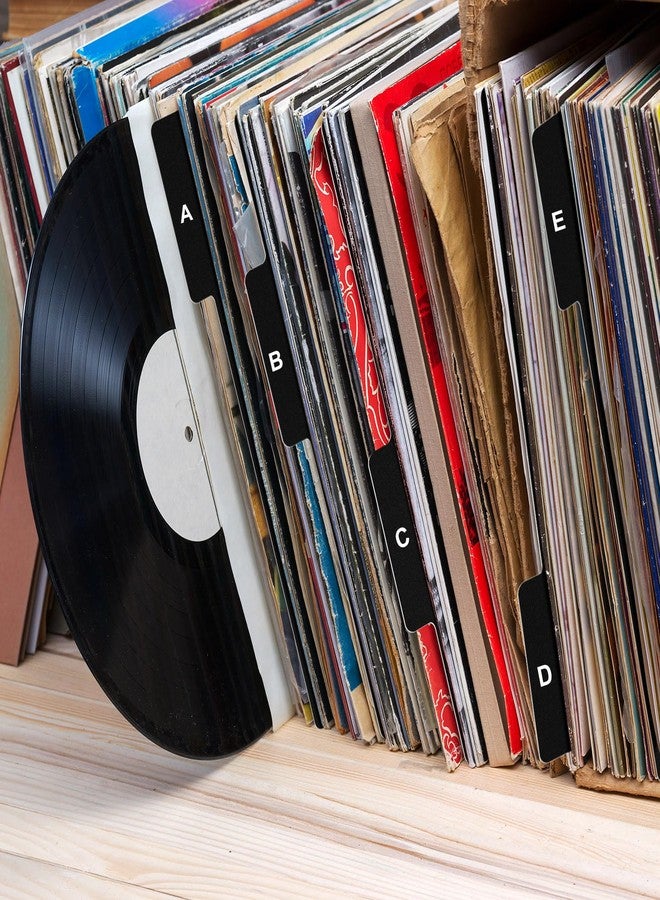 Marspark 26 Pcs Vinyl Album Divider A-z Record Divider DVD Cd File Alphabet Record Organizer with Alphabetical Tab Album Storage Holder for Vinyl LP, Label on Double Side(Black,Horizontal) - Image 5