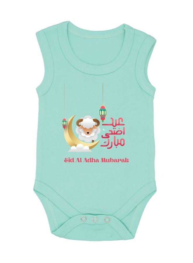 PRINTSHOP4ME Baby Bodysuits Newborn Eid Romper Sleeveless Envelope Neck Outfit Romper Bakra Eid Romper Eid-Al-Adha Mubarak With Family  - Image 1