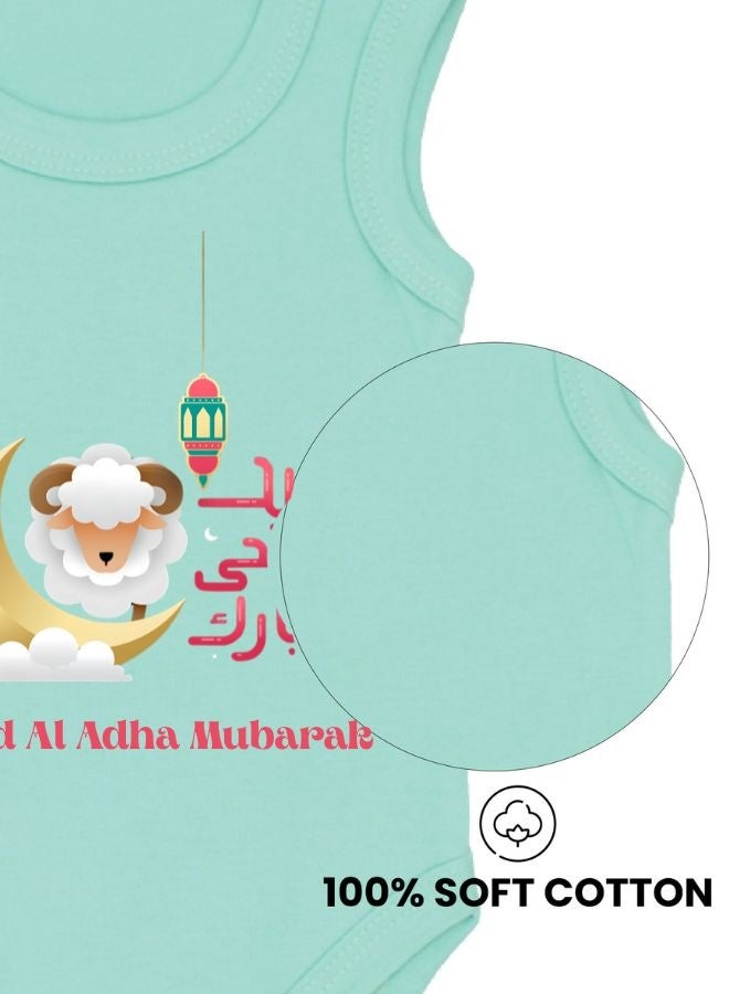 PRINTSHOP4ME Baby Bodysuits Newborn Eid Romper Sleeveless Envelope Neck Outfit Romper Bakra Eid Romper Eid-Al-Adha Mubarak With Family  - Image 3