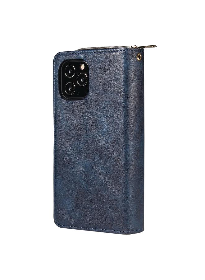 Zaboon Case For iPhone 12 Pro Max Zipper Wallet Bag Horizontal Flip PU Leather Case with Holder & 9 Card Slots & Wallet & Lanyard & Photo Frame - Image 3