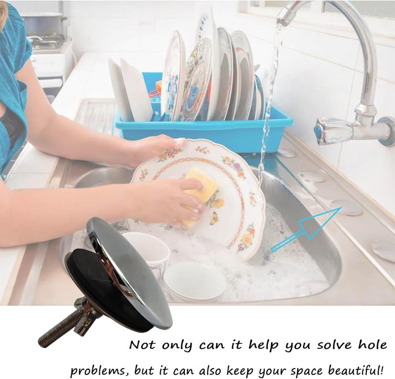 ZMD 2 Inch Kitchen Sink Hole Cover, Stainless Steel Counter Top Hole Cover Faucet Hole Cover Sink Soap Dispenser Hole Cover Sink Tap Hole Plate Stopper Kitchen Blanking Metal Plug (Silver) - Image 4