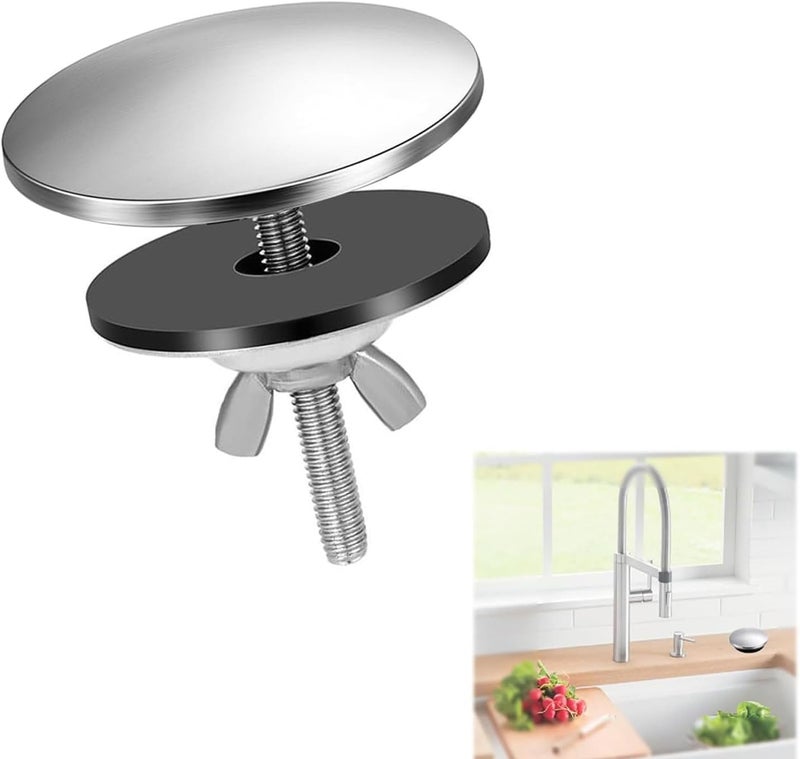 ZMD 2 Inch Kitchen Sink Hole Cover, Stainless Steel Counter Top Hole Cover Faucet Hole Cover Sink Soap Dispenser Hole Cover Sink Tap Hole Plate Stopper Kitchen Blanking Metal Plug (Silver) - Image 1