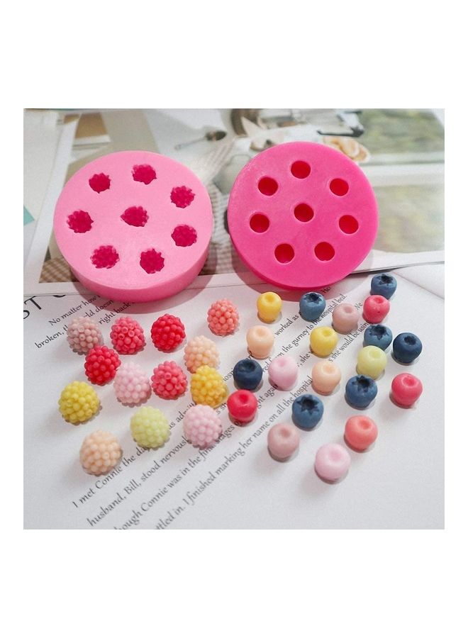 Loquat 4-Piece Strawberry Tangerine Segment Raspberry and Blueberry Fondant Molds Pink 7.5cm - Image 5
