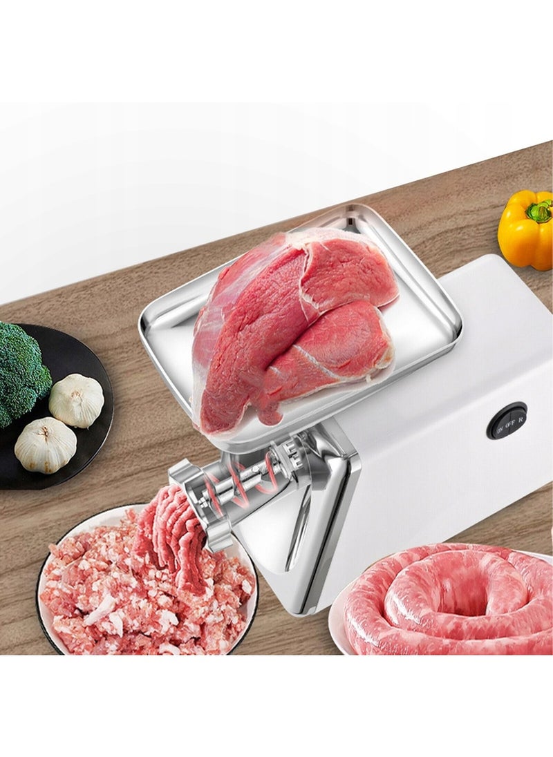 ET-LIFE - Meat Grinder, Meat Mincer, Metal Cutting Plates/Accessories/Metal Gears/Stainless Steel Blades for Grinding Meat, Fish, Vegetable, Sausage Maker M2 White - Image 1