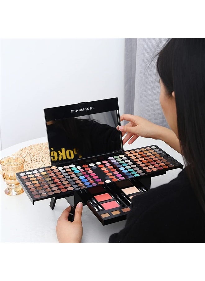 CHARMCODE 190 Colors Cosmetic Make up Palette Set Kit Combination with Eyeshadow Facial Blusher Eyebrow Powder Face Concealer Powder Eyeliner Pencil A Mirror All-in-One Makeup Gift Set (Multicolor)  - Image 5