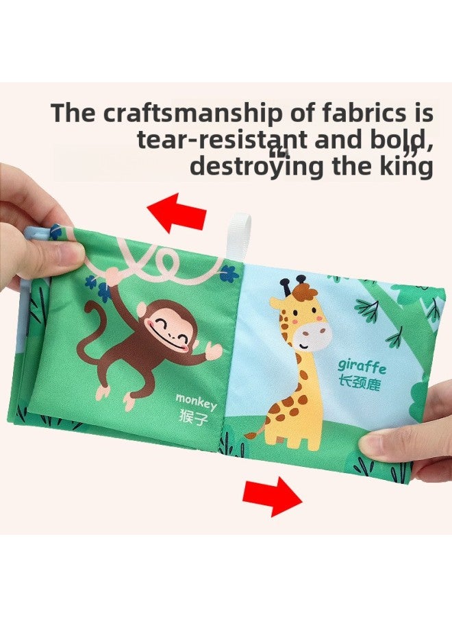 Children's Tail Cloth Book Educational Toy Book Tearable Baby Cloth Book Ringing Paper Enlightenment Book Early Education Toys-Color: Short Cloth Book-Chinese And English Version (OPP Bag/4 Pages 8-Face BB With Sound Paper) 20g  - Image 4