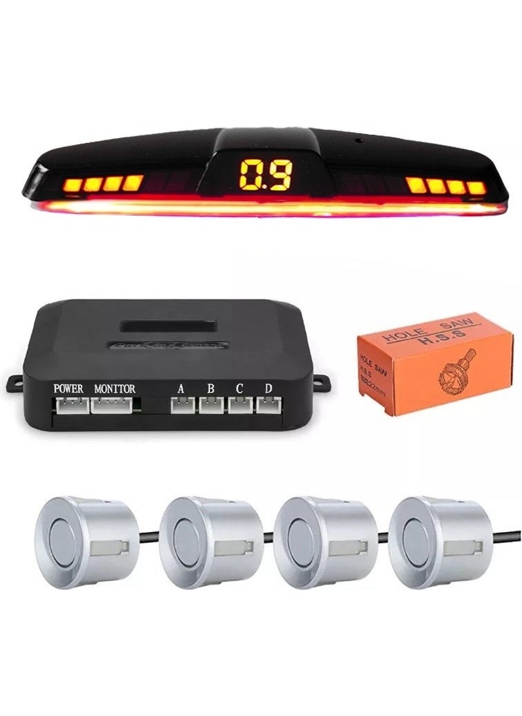 Techmaster Color Changing Screen Car Parking Sensor with Sound 22MM Silver PS02  - Image 1