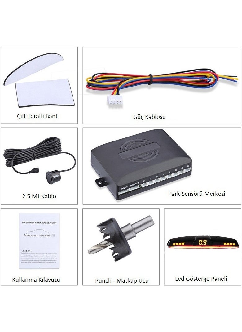 Techmaster Color Changing Screen Car Parking Sensor with Sound 22MM Silver PS02  - Image 3
