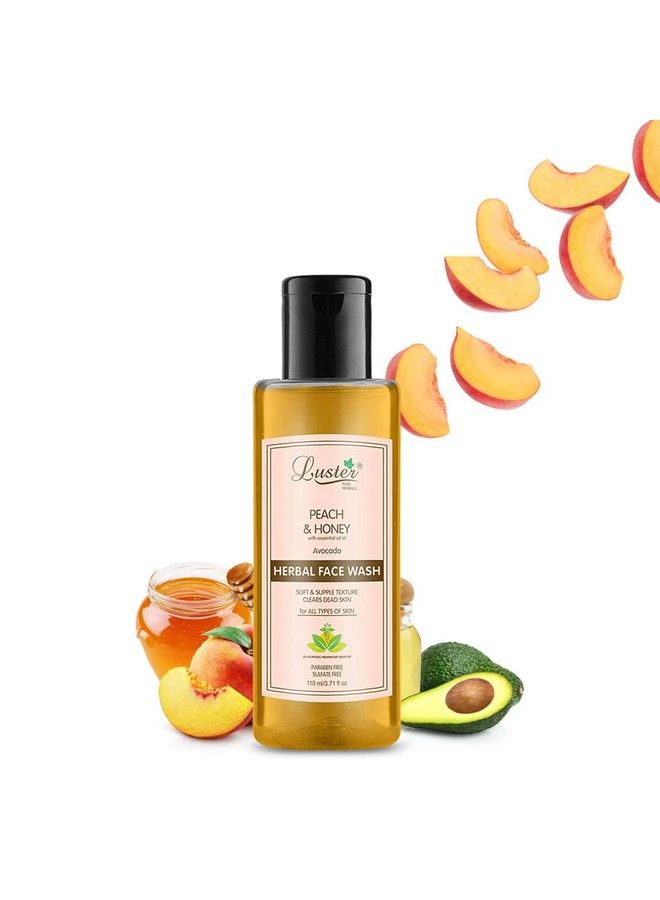 LUSTER Peach & Honey Face Wash; Avocado’S Essential Oil; Herbal Face Wash; For Oily & Dry Skin; Women & Men’S Face Wash (Paraben & Sulphate Free) 110 Ml - Image 2