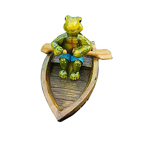 Saycker Saycker Water Floating with Frog Ornament Figurine Statue Craft for Home Yard Garden Pond Decoration Photo Prop Gift RowingFrog Shape 
