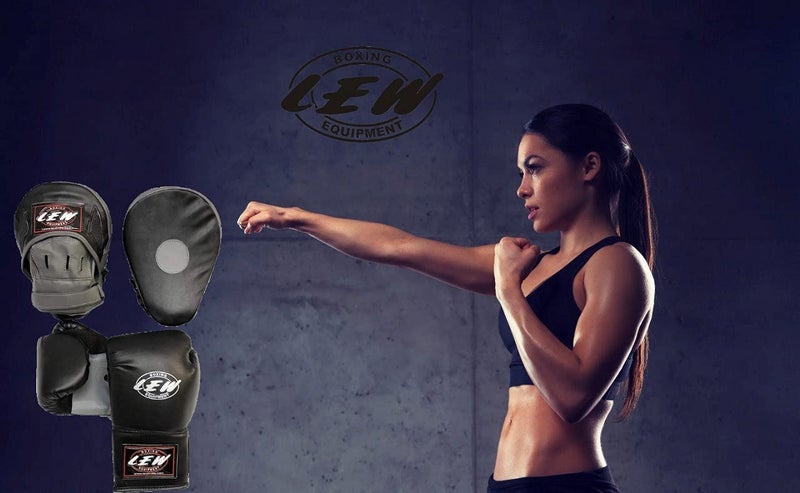 LEW Super Combo Grey/Black Focus Pad with Training Gloves (Grey/Black, 12 OZ Gloves with Focus Pad) - Image 5