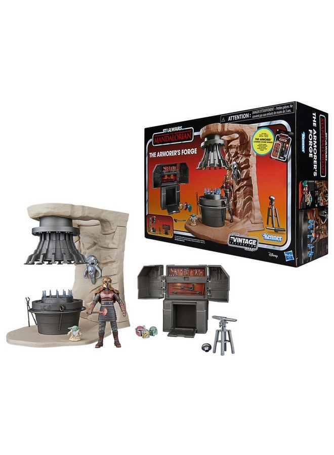 STAR WARS The Vintage Collection The Armorer’s Forge, The Mandalorian 3.75 Inch Collectible Playset with Action Figure - Image 1