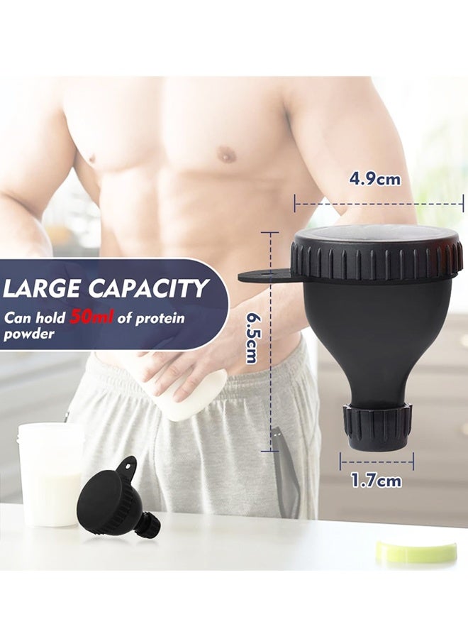 4 Pcs Portable Protein Powder Travel Container, Protein Powder Funnel, Pre Workout/Gym Supplement Funnel Keychain (4*50 ML) - Image 2