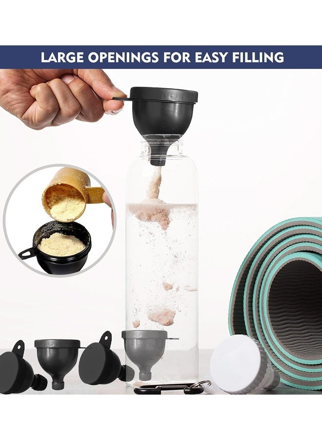 4 Pcs Portable Protein Powder Travel Container, Protein Powder Funnel, Pre Workout/Gym Supplement Funnel Keychain (4*50 ML) - Image 4