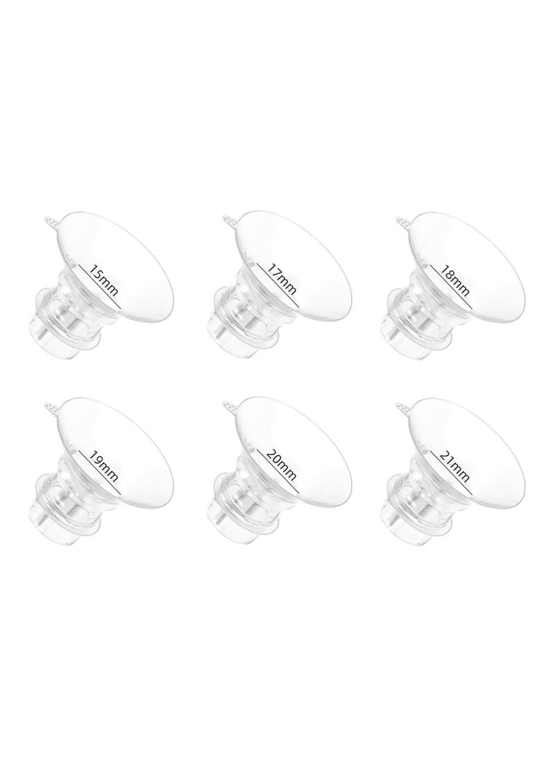 SOLARAE 6Pcs Flange Inserts Pump Parts 15/17/18/19/20/21mm for 24mm Flange/Shield of Most Pumps BPA Free Inserts for Momcozy/Medela/Elvie/Spectra/Bellababy/TSRETE/Willow/Nuliie Breast Pumps - Image 1