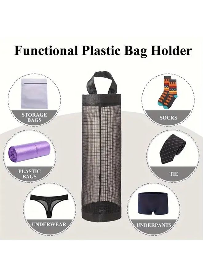 Black Collapsible Mesh Bag Organizer Foldable Garbage Bag Dispenser Kitchen Storage - Image 4