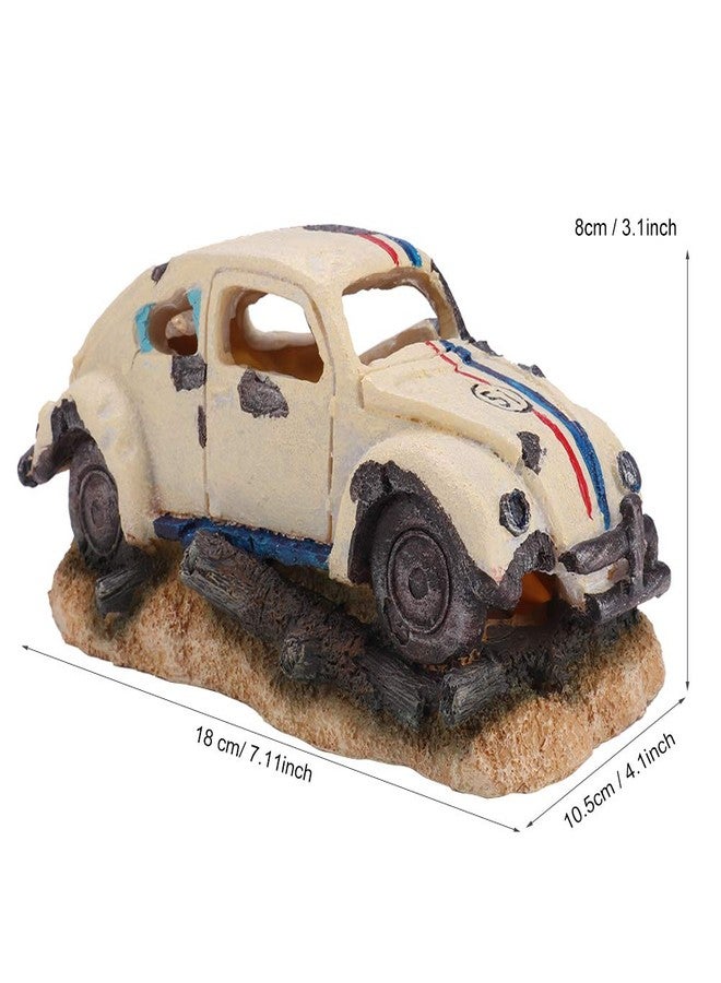 زيروديس كار فيش ديكور، زينة لحوض السمك، سيارة سيدان راتنجية محاكاة، زينة لحوض السمك، زينة لحوض السمك، زينة لحوض السمك على شكل حطام سيارة مقلدة - Image 2