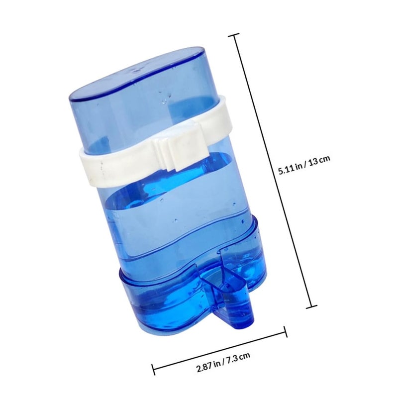Automatic Bird Water Feeder Dispenser Set 6PCS Blue Yellow Plastic Bottles for Parrots Small Birds - Image 3